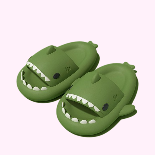 Sandale Claquette Pantoufle Kawaii Requin Vert Paire